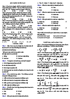 Hình học 12 - Trắc nghiệm chương 1